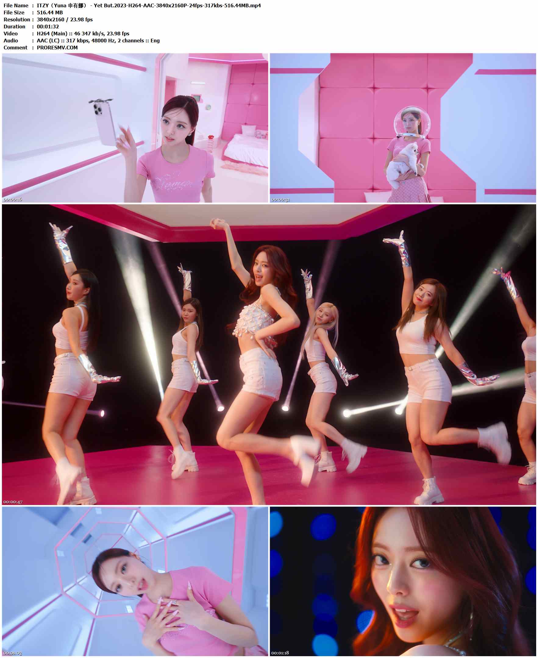 ITZY（Yuna 申有娜） - Yet But.2023-H264-AAC-3840x2160P-24fps-317kbs-516.44MB官方MV_高清MV